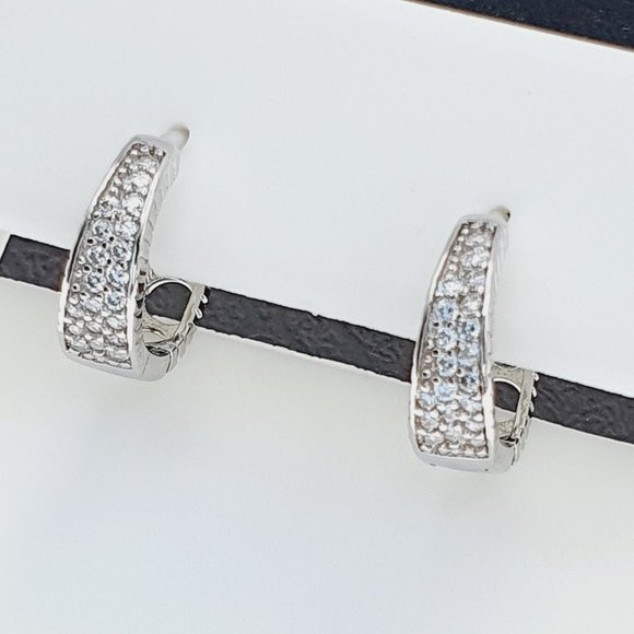 "925 sterling silver luxury CZ earrings for women/girls, Best for RJUS2224 - Picture 4 of 10
